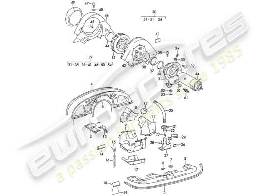 a part diagram from the Porsche 356B/356C parts catalogue