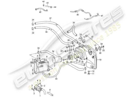 a part diagram from the Porsche 911 (1970) parts catalogue