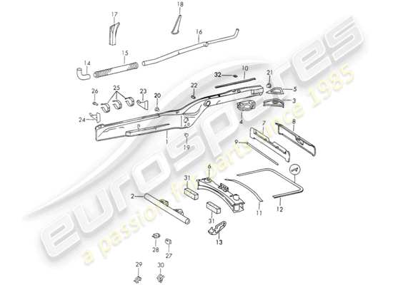 a part diagram from the Porsche 911 (1970) parts catalogue