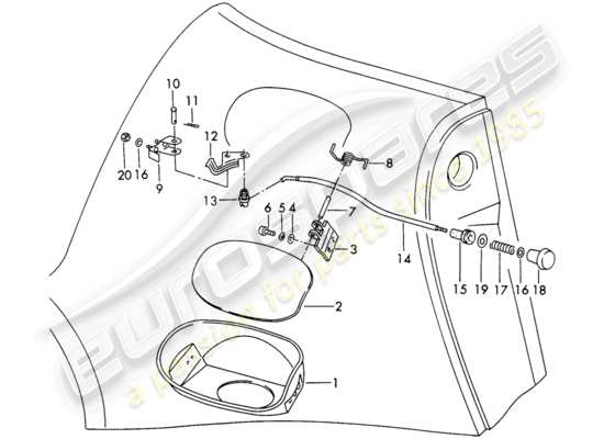 a part diagram from the Porsche 911 (1970) parts catalogue