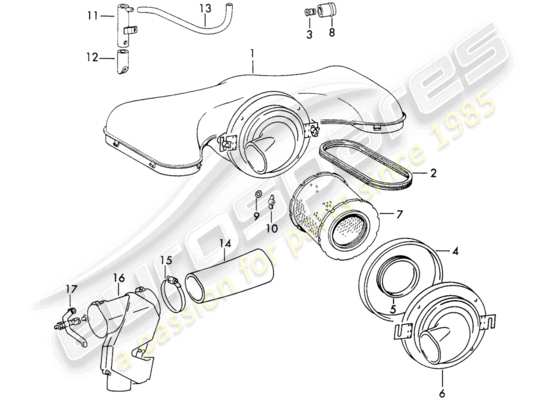 a part diagram from the Porsche 911 (1971) parts catalogue