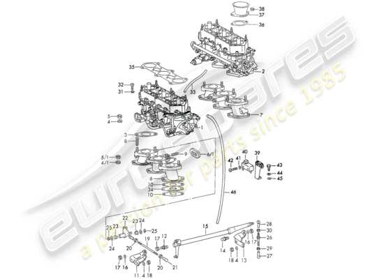 a part diagram from the Porsche 911 (1971) parts catalogue