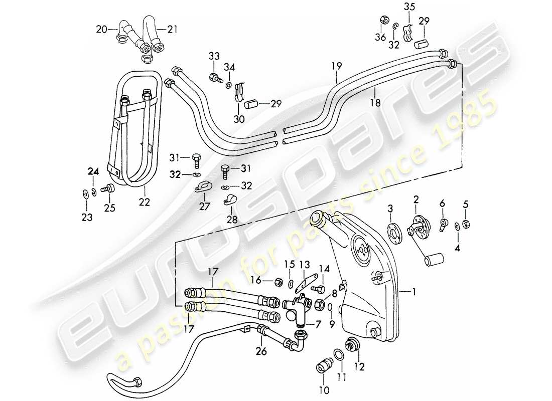 Porsche 911 (1972) ENGINE LUBRICATION - AUXILIARY UNITS - FOR - TYP 911/53/63/83/88 - D - MJ 1973>> Parts Diagram