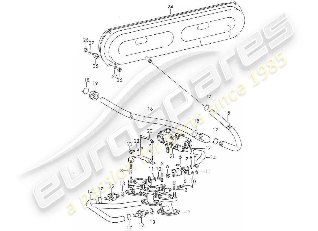 Porsche 911 (1972) VACUUM SYSTEM - FOR - clutch RELEASE - D >> - MJ 1971 Part Diagram