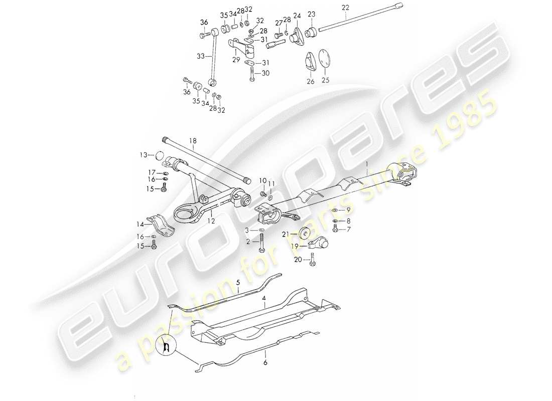 Porsche 911 (1972) FRONT AXLE - STABILIZER Parts Diagram