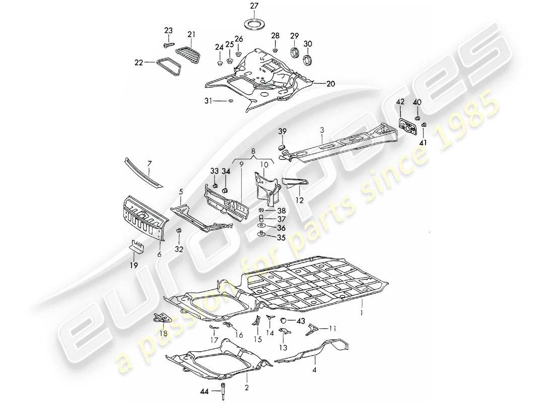 Porsche 911 (1972) Frame Part Diagram