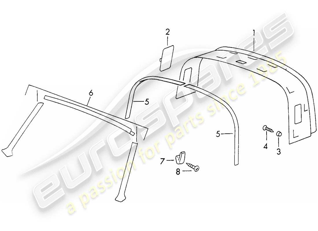 Porsche 911 (1972) interior equipment - roof Part Diagram