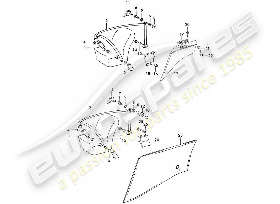 Porsche 911 (1972) SEAT BELT - WITH: - AUTOMATIC - AND - WARNING FUNCTION - (USA) (CDN) Part Diagram
