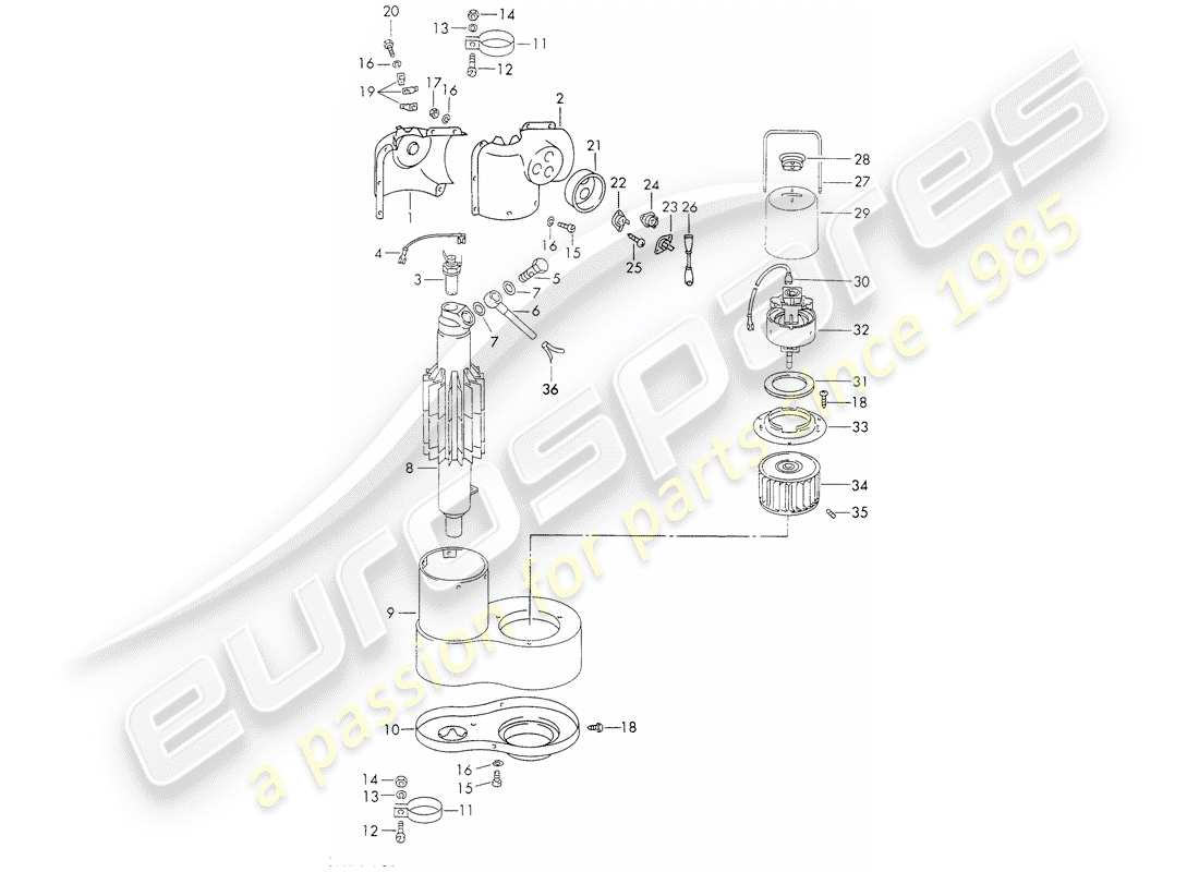 Porsche 911 (1972) SINGLE PARTS - FOR - HEATER - - WEBASTO - Part Diagram