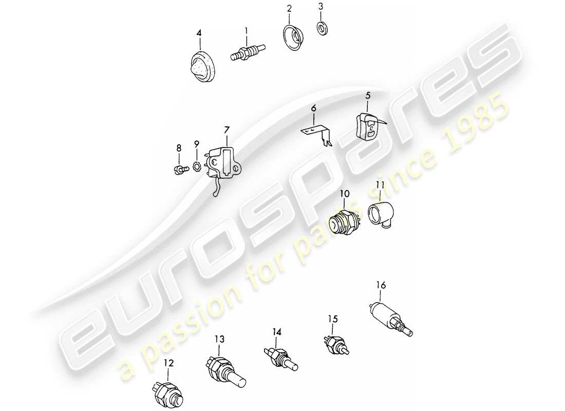 Porsche 911 (1972) SWITCH Parts Diagram