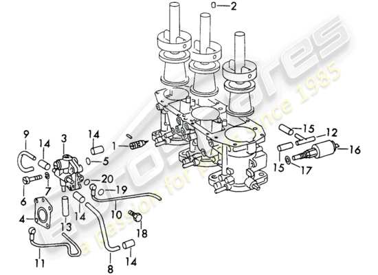 a part diagram from the Porsche 911 (1972) parts catalogue