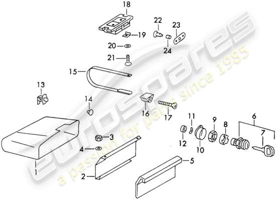 a part diagram from the Porsche 911 (1972) parts catalogue