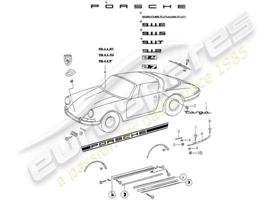 a part diagram from the Porsche 911 parts catalogue