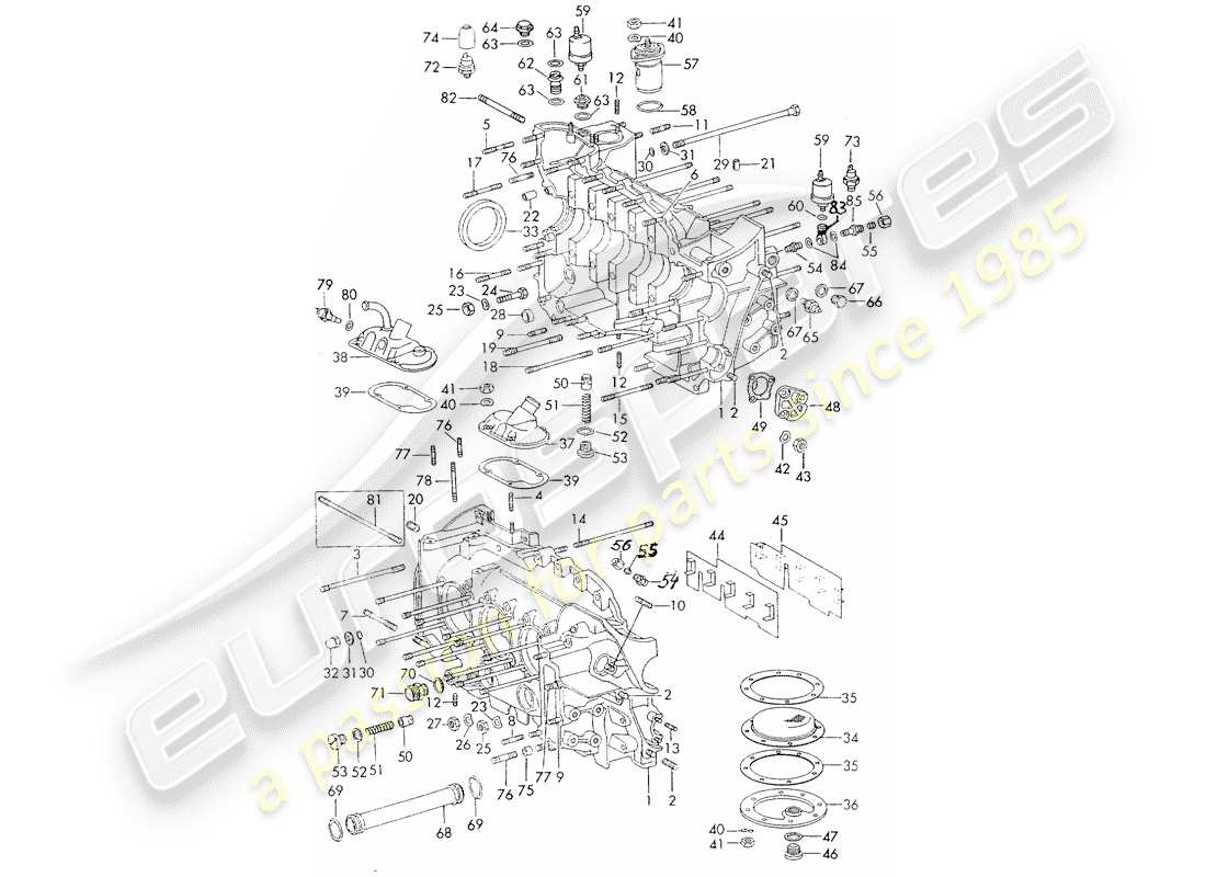 Porsche 911 (1973) CRANKCASE - REPAIR SET FOR MAINTENANCE - SEE ILLUSTRATION: Part Diagram