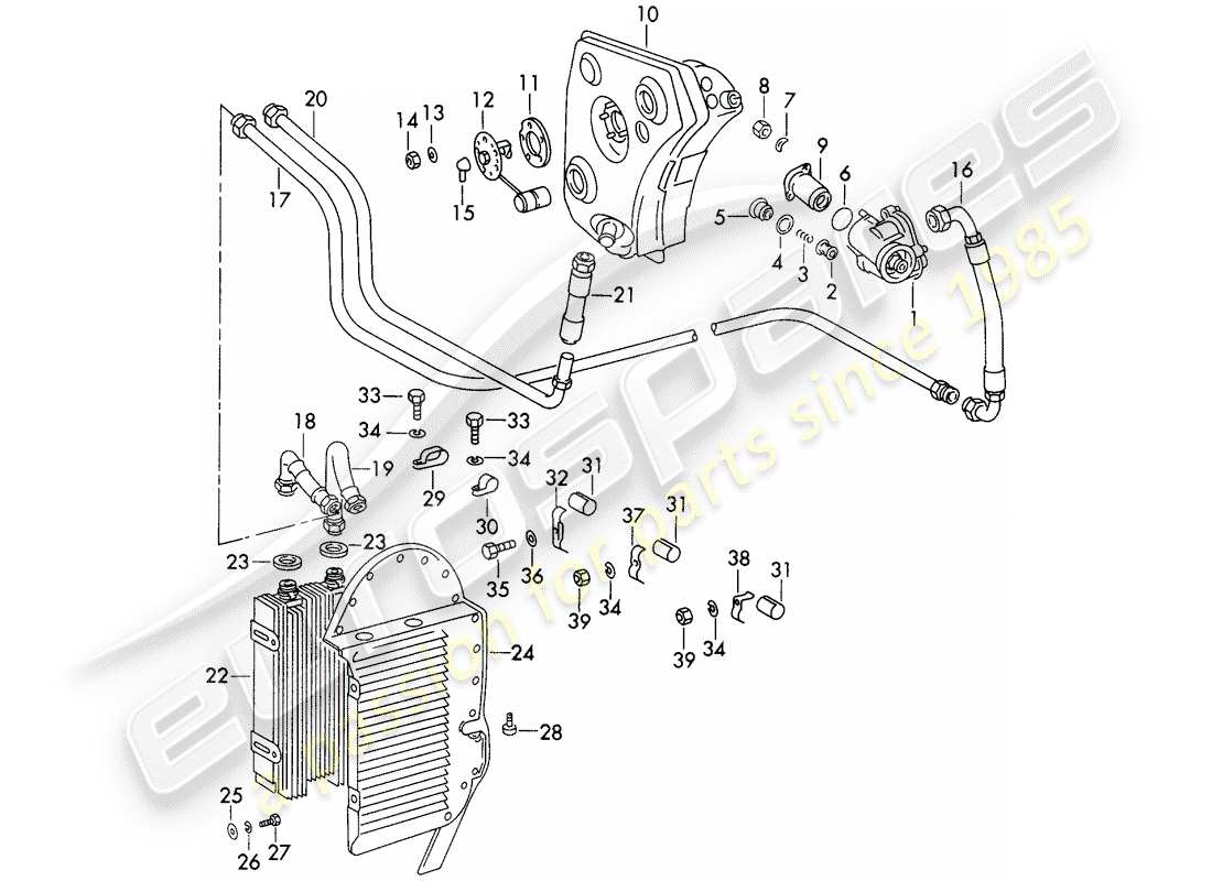 Porsche 911 (1973) ENGINE LUBRICATION - AUXILIARY UNITS - FOR - TYP 911/53/63 - D - MJ 1972>> - MJ 1973 Part Diagram