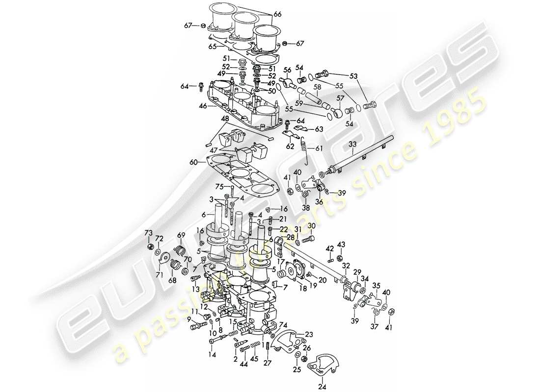 Porsche 911 (1973) repair material - for - carburetor - - zenith - - 40 tin - REPAIR SET FOR MAINTENANCE - GASKET SET - SEE ILLUSTRATION: Part Diagram