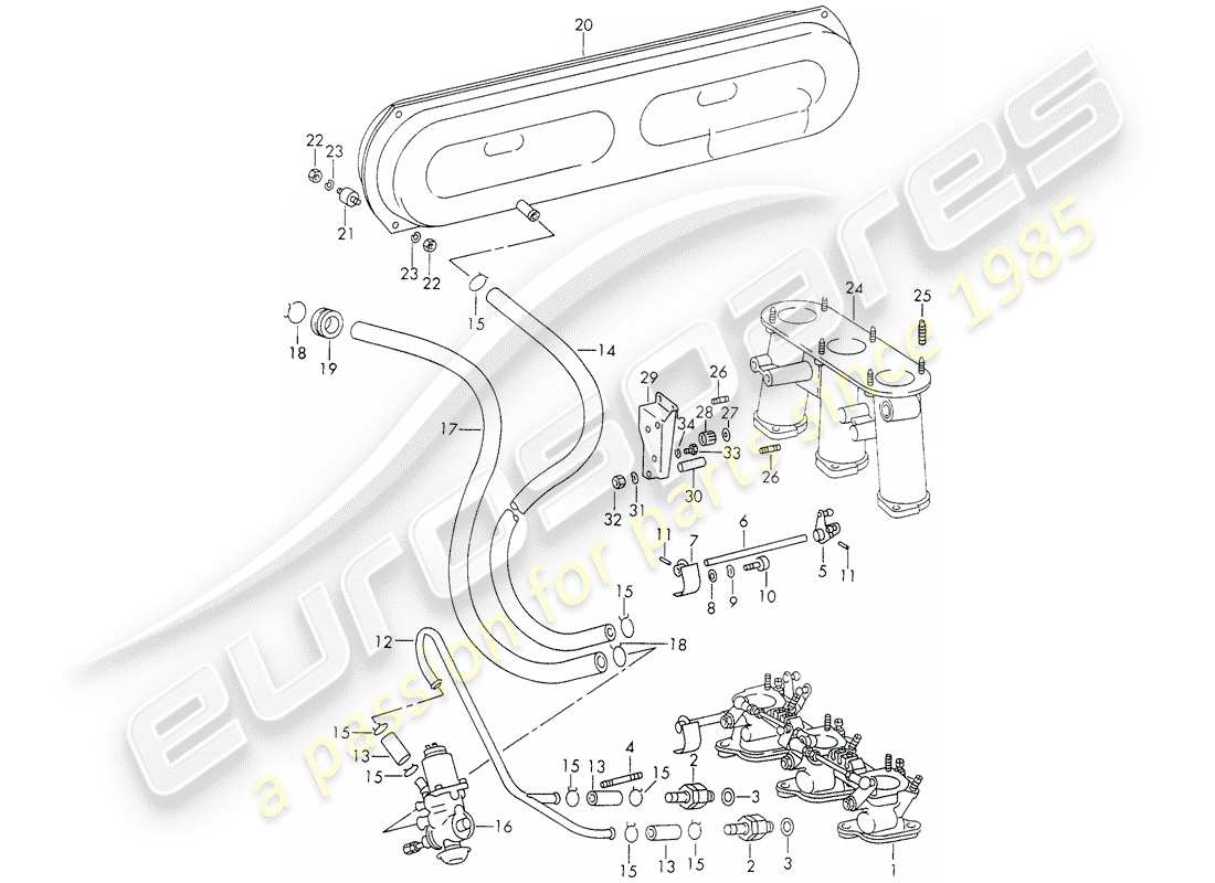 Porsche 911 (1973) VACUUM SYSTEM - FOR - clutch RELEASE - INJECTION SYSTEM - D >> - MJ 1971 Part Diagram