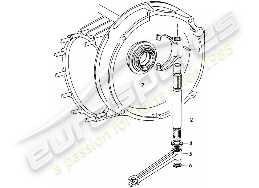 Porsche 911 (1973) clutch RELEASE - D - MJ 1972>> Part Diagram