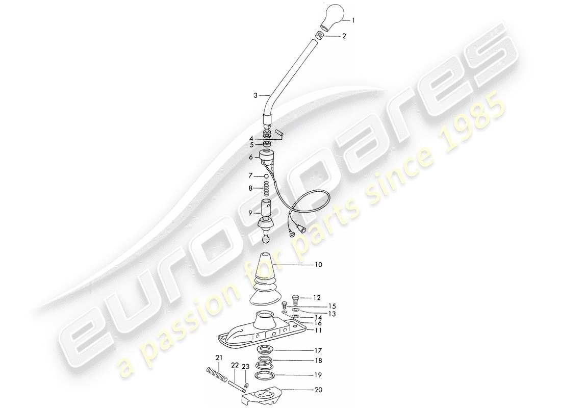 Porsche 911 (1973) shift lever - sportomatic Part Diagram