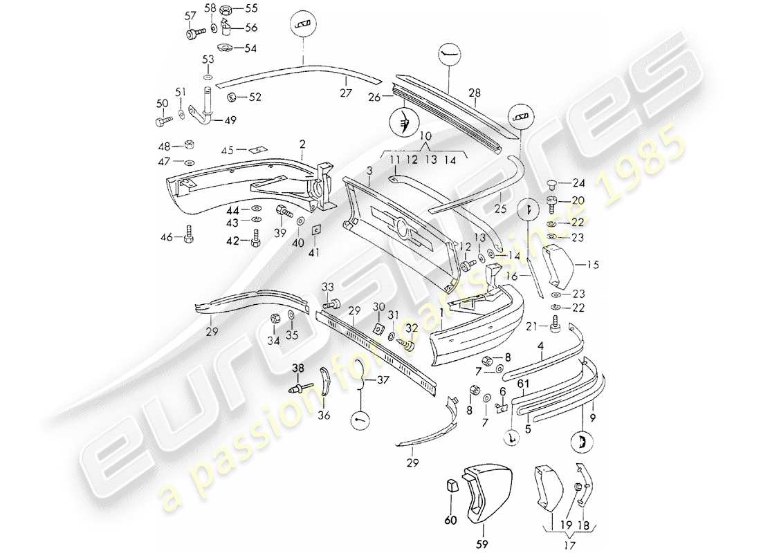 Porsche 911 (1973) BUMPER Part Diagram