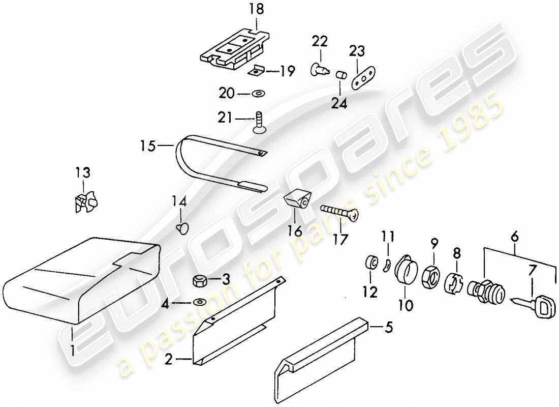 Porsche 911 (1973) GLOVE BOX - D >> - MJ 1970 Part Diagram