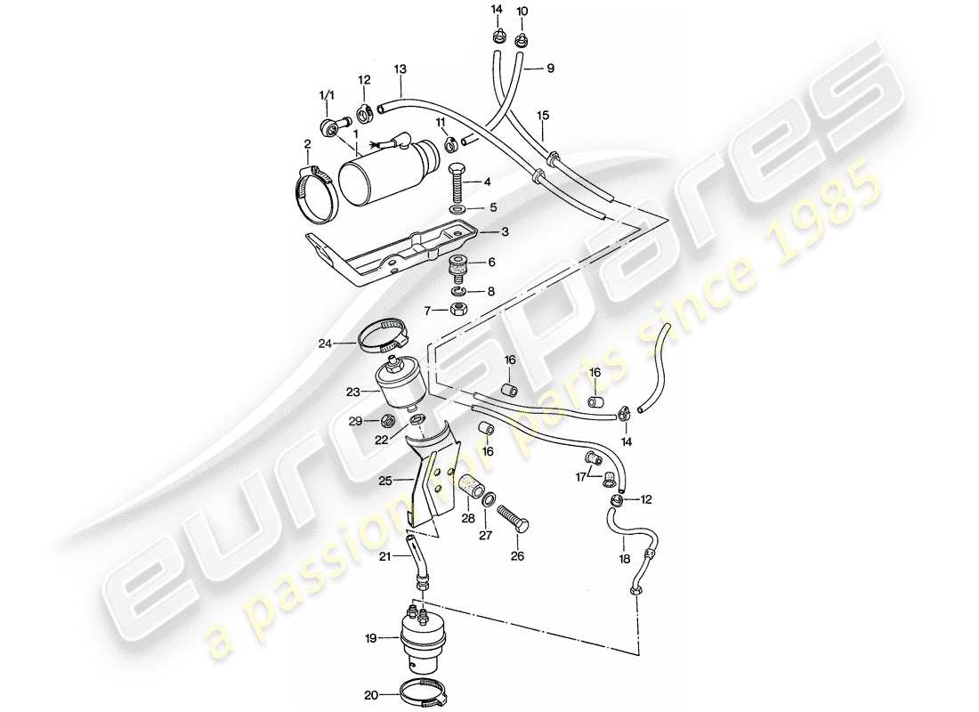 Porsche 911 (1974) FUEL SYSTEM - D >> - MJ 1974 Part Diagram