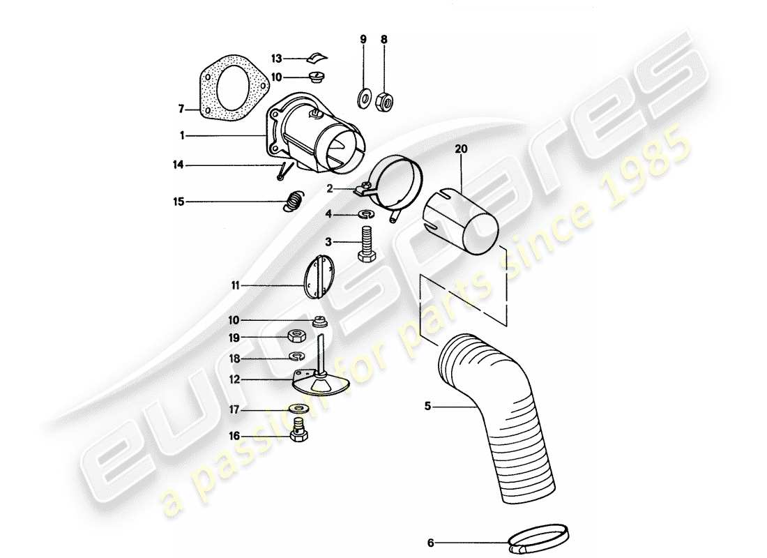 Porsche 911 (1974) HEATING AIR SUPPLY Part Diagram