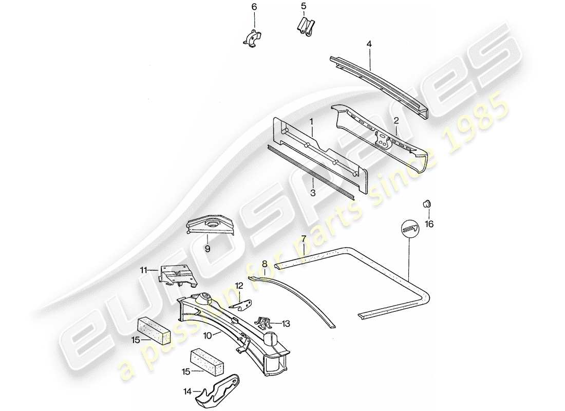 Porsche 911 (1974) Frame Part Diagram