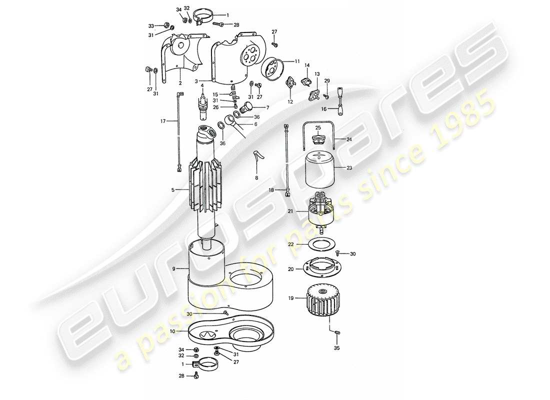 Porsche 911 (1974) REPAIR MATERIAL - HEATER - D >> - MJ 1976 Part Diagram