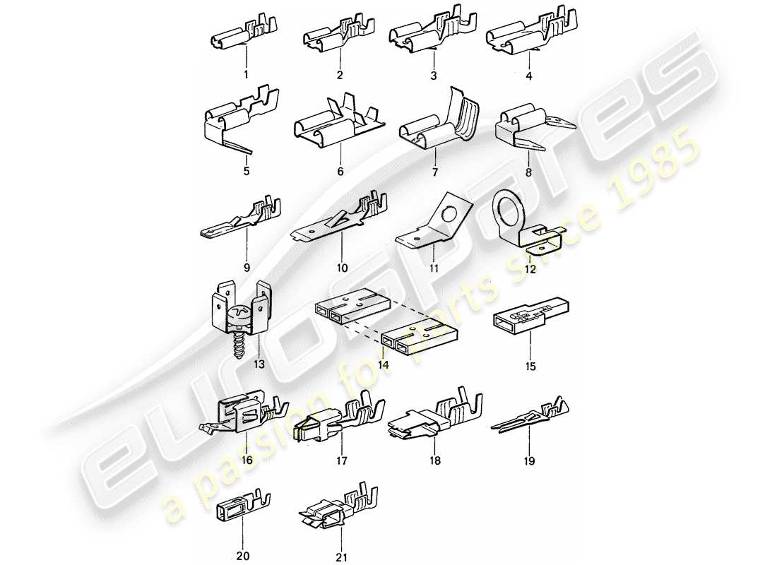 Porsche 911 (1974) MALE BLADE TERMINAL - PUSH-ON CONNECTOR Part Diagram