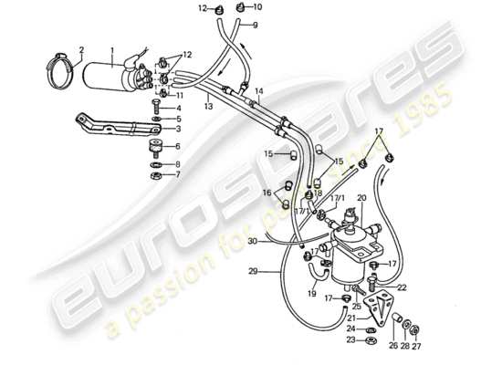 a part diagram from the Porsche 911 (1974) parts catalogue