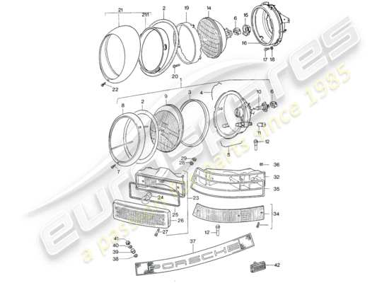 a part diagram from the Porsche 911 (1974) parts catalogue