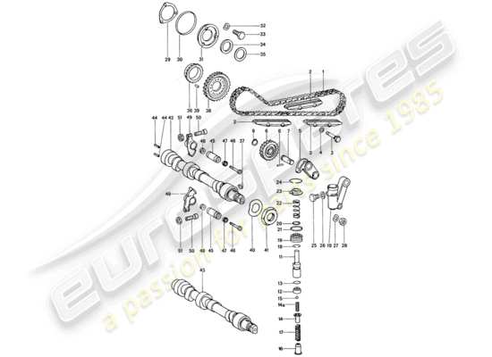 a part diagram from the Porsche 911 (1975) parts catalogue