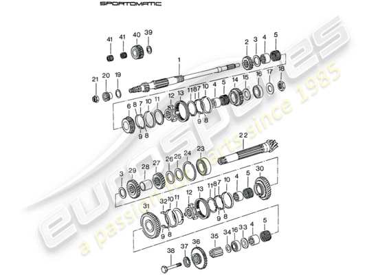 a part diagram from the Porsche 911 (1975) parts catalogue