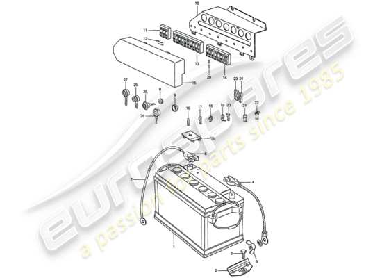 a part diagram from the Porsche 911 (1975) parts catalogue