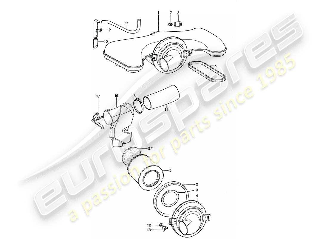 Porsche 911 (1976) AIR CLEANER - REGULATOR HOUSING Part Diagram