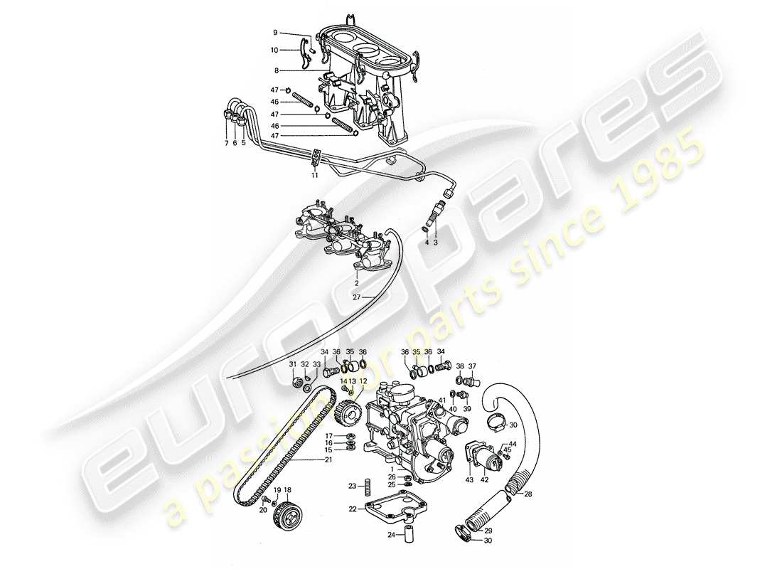 Porsche 911 (1976) MECHANICAL INJECTION Part Diagram