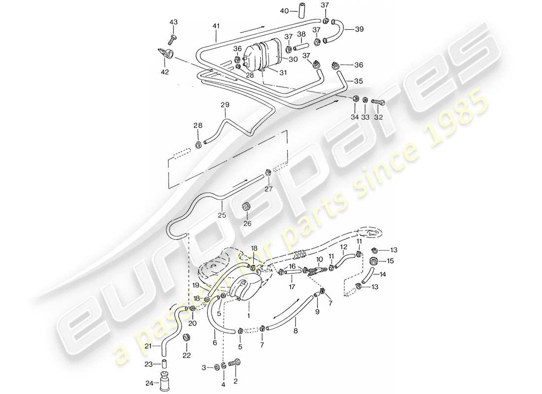 Porsche 911 (1976) TANK VENTILATION - D - MJ 1975>> Part Diagram