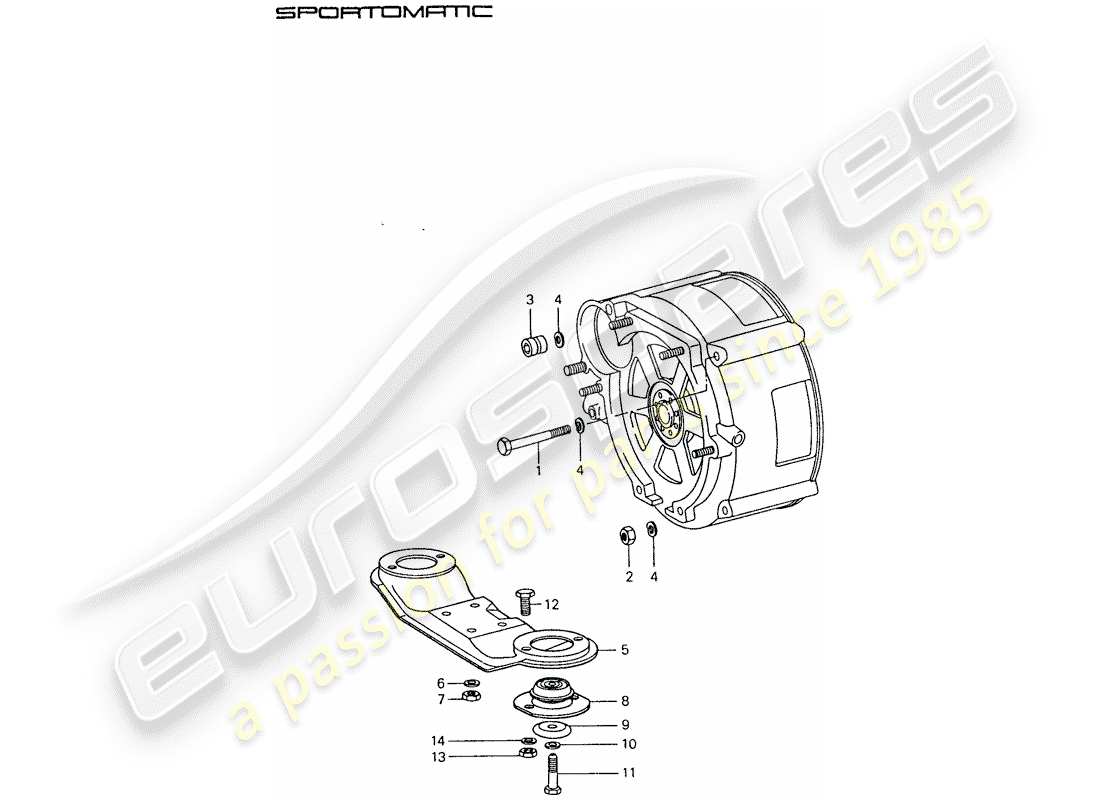 Porsche 911 (1976) TRANSMISSION SUSPENSION Part Diagram