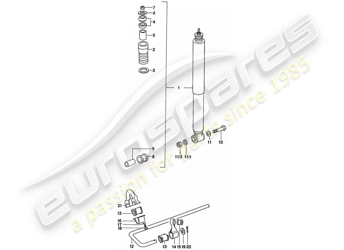 Porsche 911 (1976) VIBRATION DAMPER - STABILIZER Part Diagram