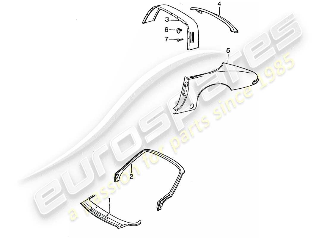 Porsche 911 (1976) EXTERIOR PANELLING - TO FIT USE WORKSHOP MATERIAL Part Diagram