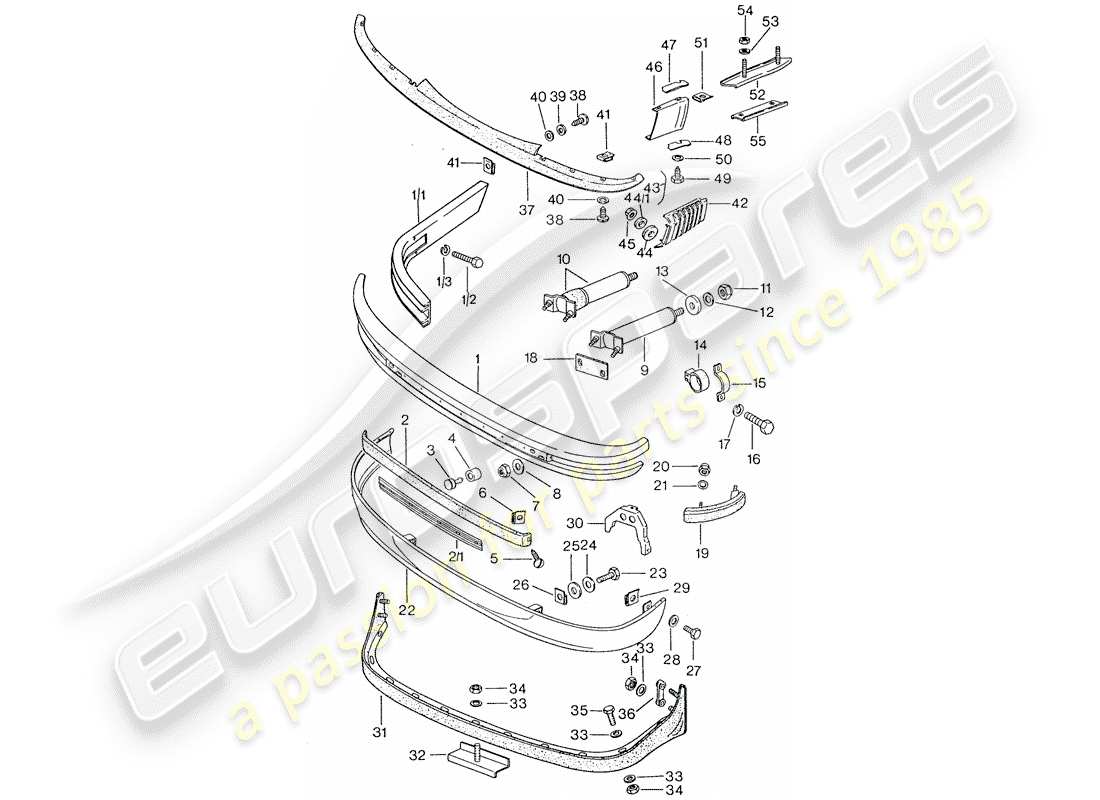 Porsche 911 (1976) BUMPER Part Diagram