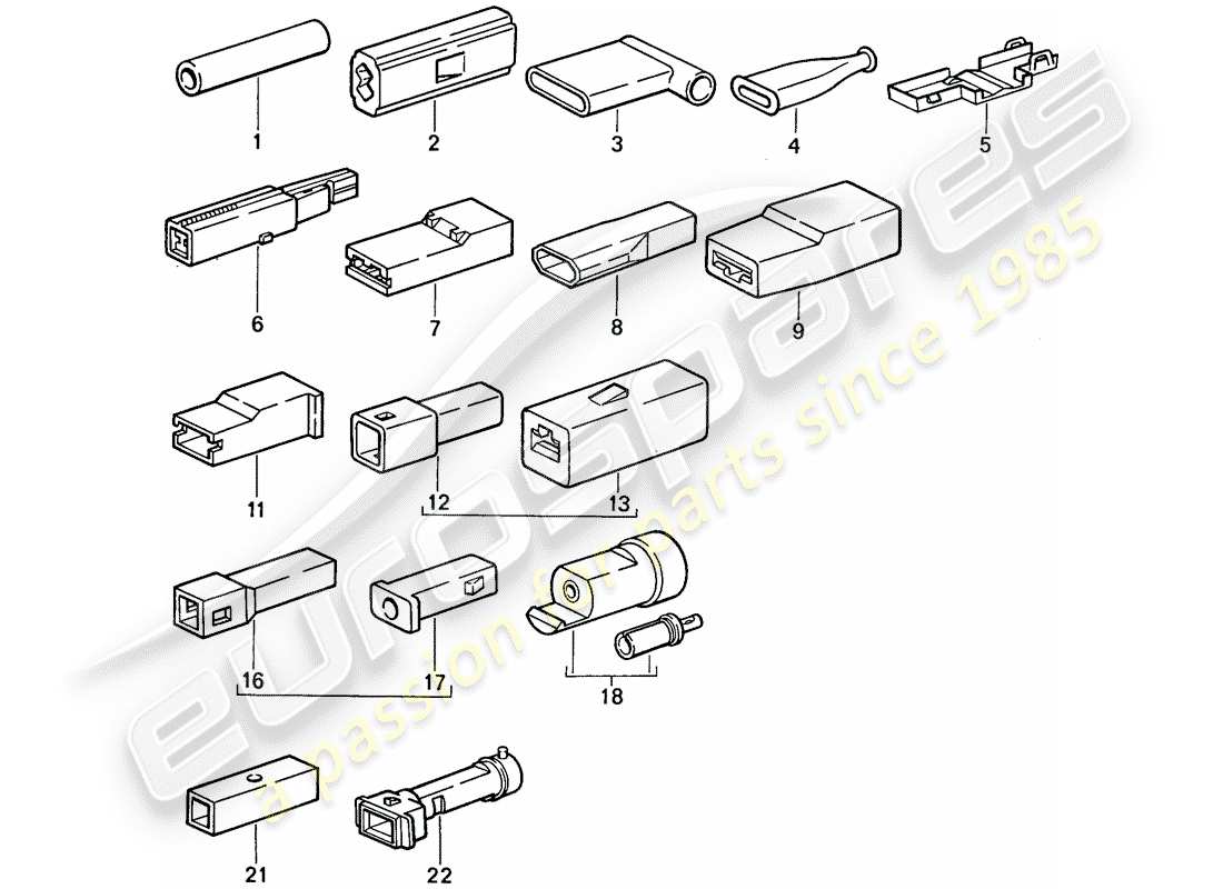 Porsche 911 (1976) BUTT CONNECTOR - CONNECTOR HOUSING Part Diagram