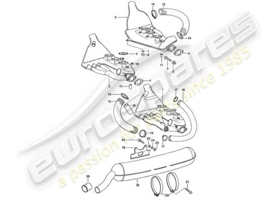 a part diagram from the Porsche 911 (1976) parts catalogue