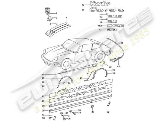 a part diagram from the Porsche 911 (1976) parts catalogue