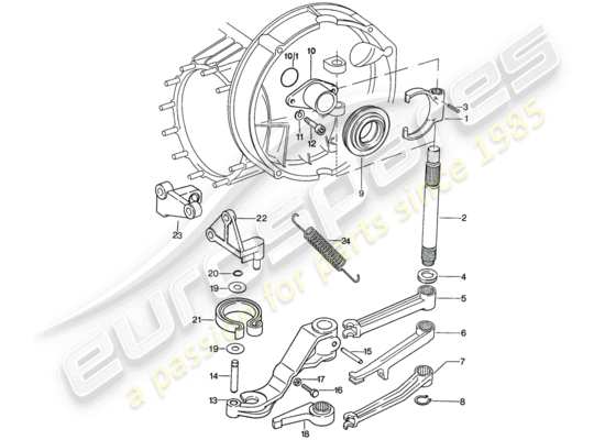 a part diagram from the Porsche 911 (1977) parts catalogue