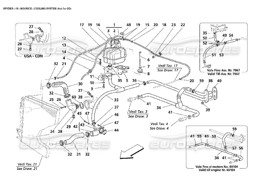 Maserati 4200 Spyder (2002) Nourice - Cooling System -Not for GD Part Diagram