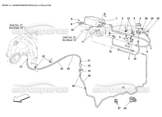 a part diagram from the Maserati 4200 parts catalogue