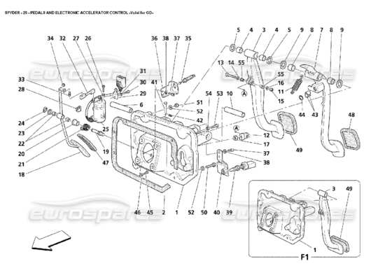 a part diagram from the Maserati 4200 parts catalogue