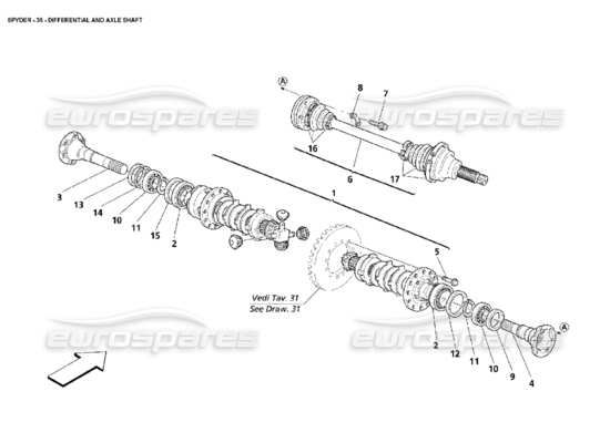 a part diagram from the Maserati 4200 Spyder (2002) parts catalogue